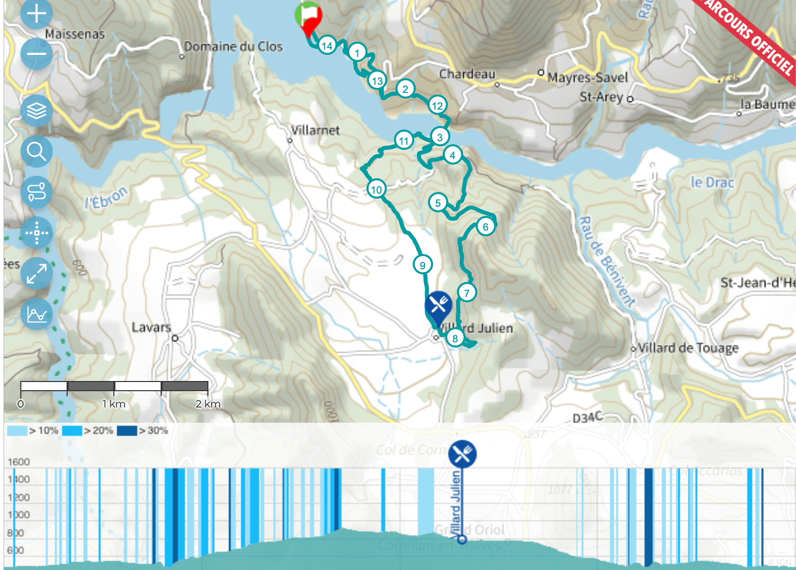 parcours 14 km Trail des passerelles