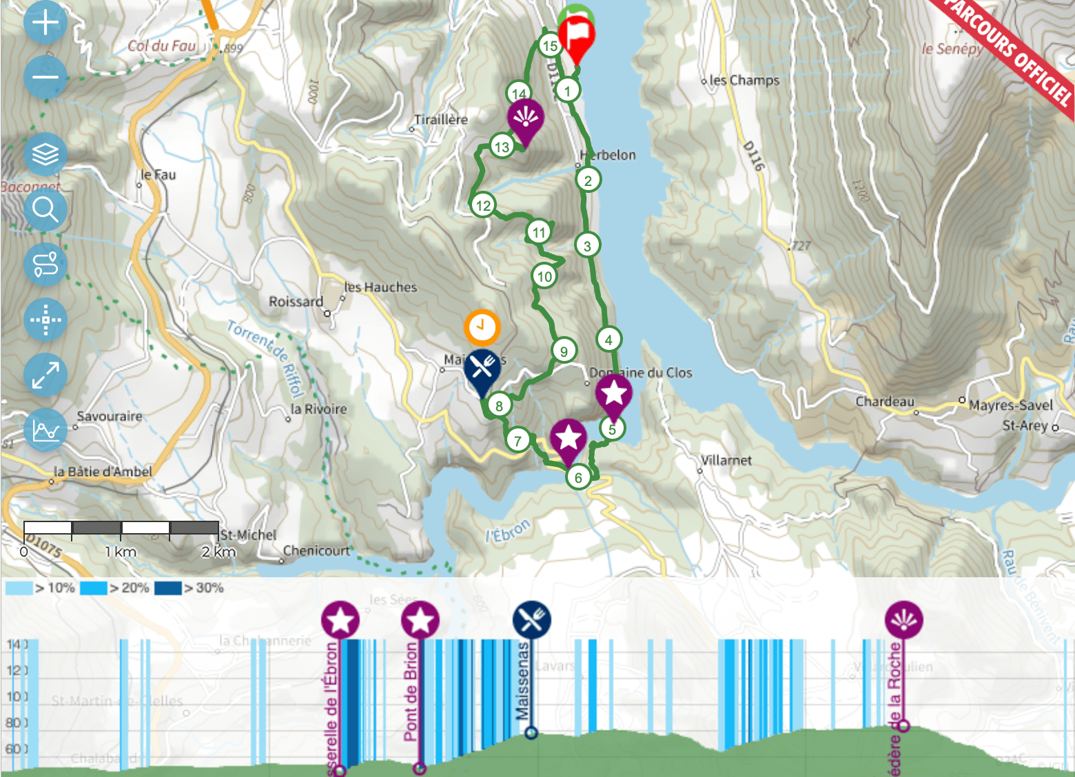 parcours 16 km Trail des passerelles