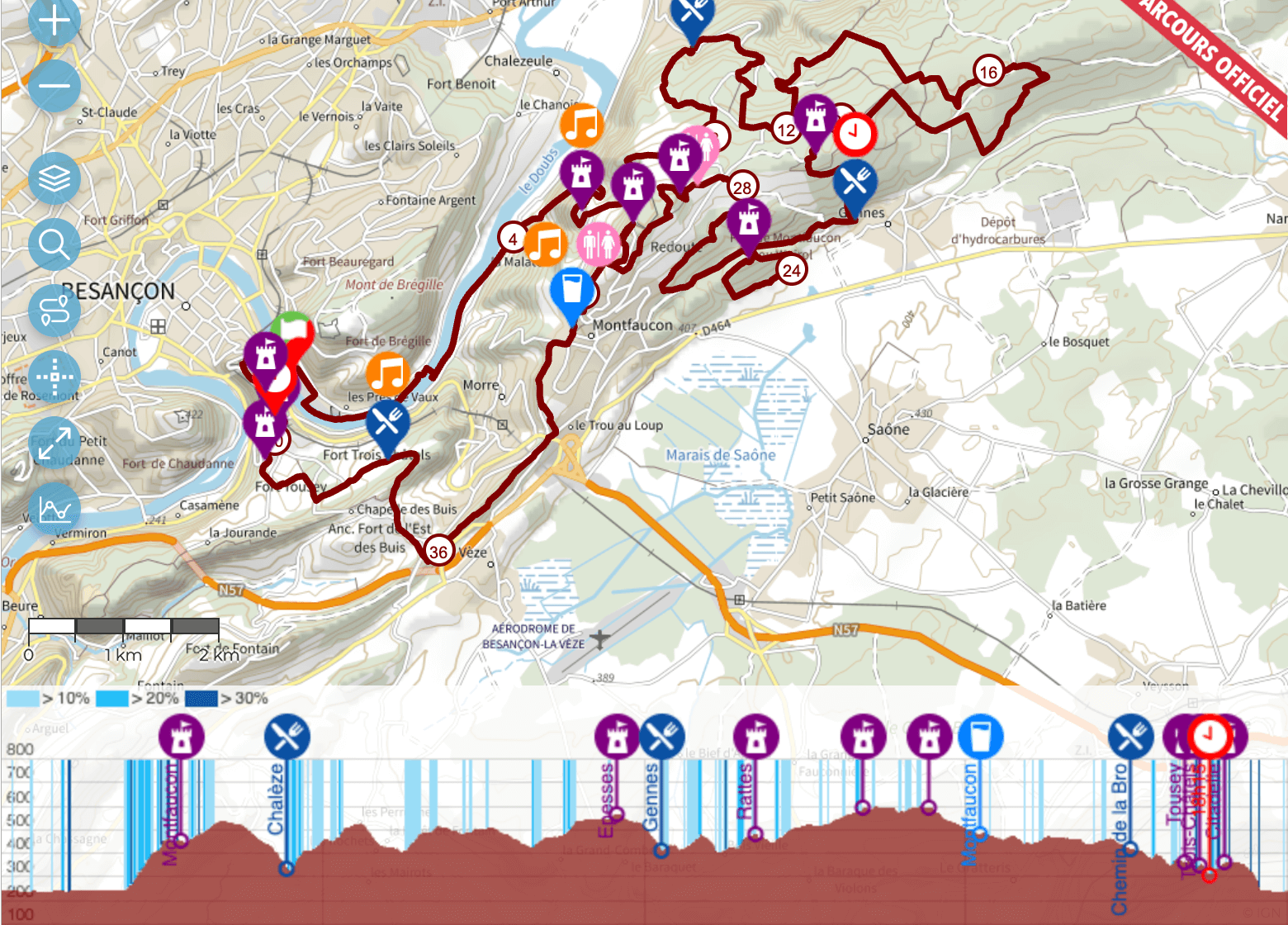 parcours 42 km trail des forts